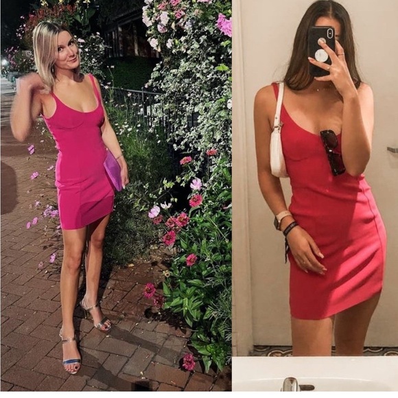 Bec + Bridge Amelie Mini Dress Magenta Bodycon Barbie Bachelorette Party GNO 2 - Picture 5 of 7